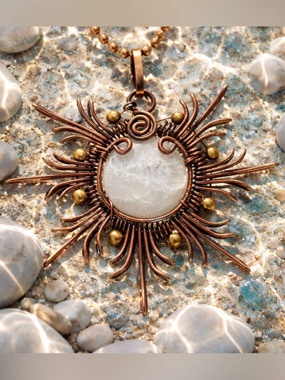 NEW! Moonstone Sun Necklace